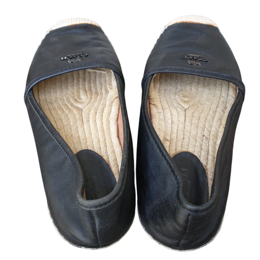 COACH Black Leather Espadrilles Women's Flats. SIZE 7US - Picture 10 of 14